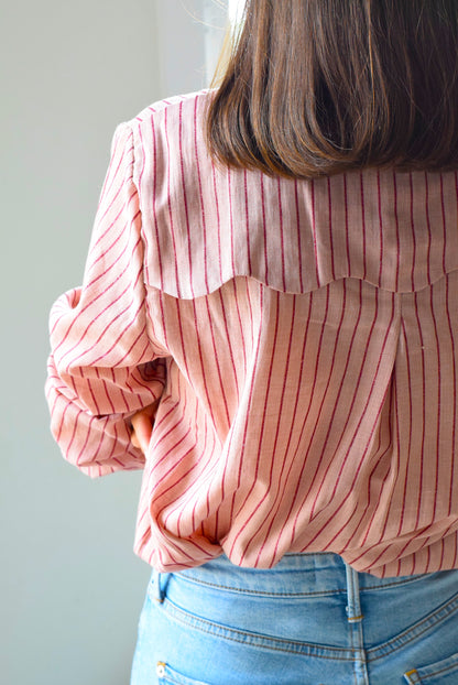 CAMISA TURÍN - RAYAS ROSAS