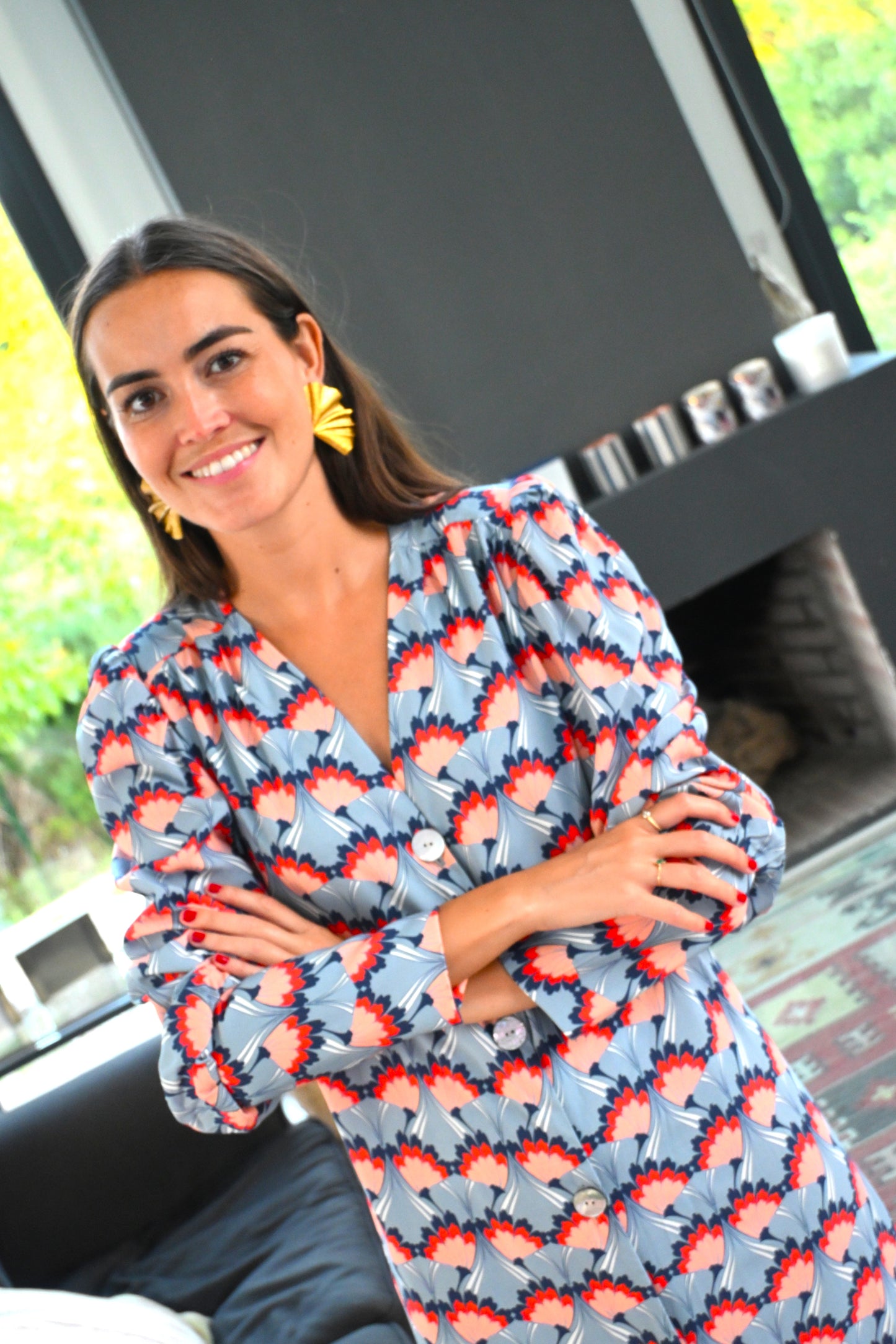 VESTIDO FABIOLA - FLOR ABANICO