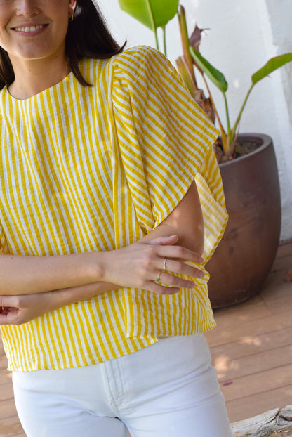 BLUSA FILIPA - BÁMBULA RAYAS AMARILLAS