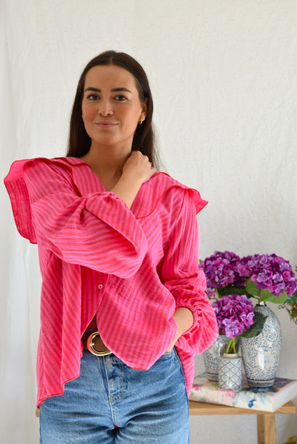 CAMISA MÁXIMA - RAYAS ROSAS Y ROJAS - PREORDER 23 ABRIL