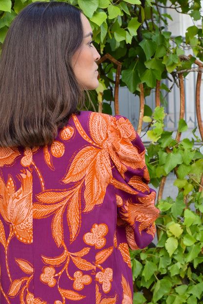 VESTIDO FABIOLA - MORADO Y NARANJA