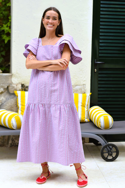 VESTIDO EMILIA - RAYAS AZUL - PREORDER 10 JULIO