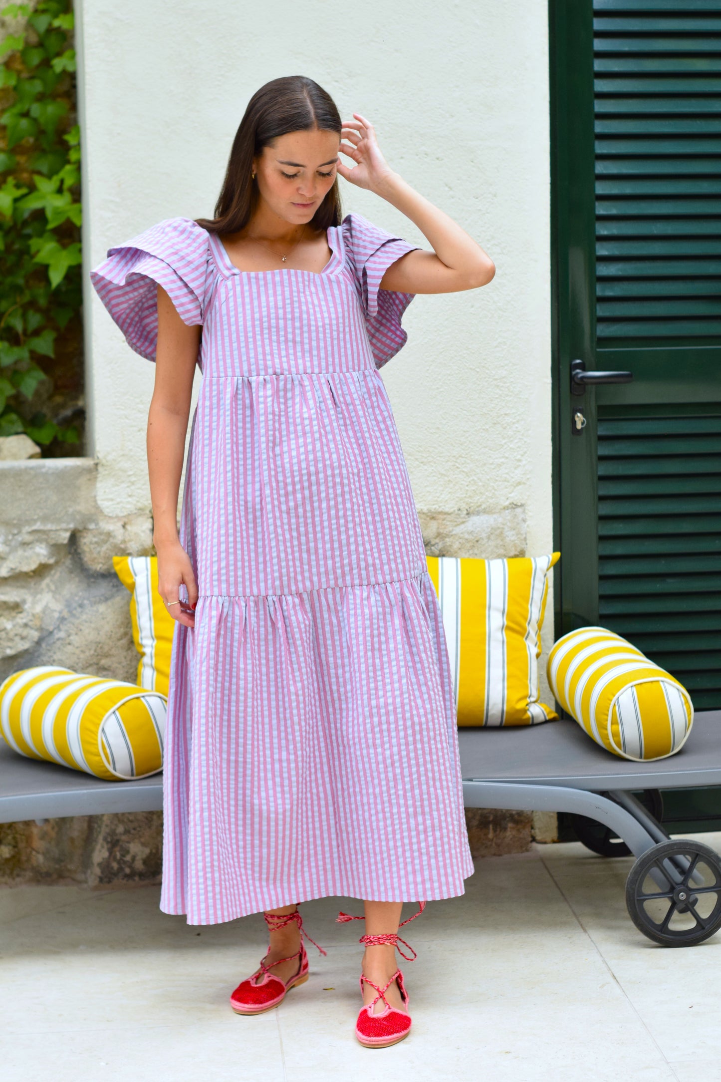VESTIDO EMILIA - RAYAS AZUL - PREORDER 10 JULIO