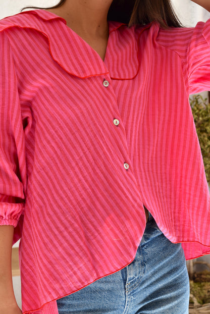 CAMISA MÁXIMA - RAYAS ROSAS Y ROJAS - PREORDER 23 ABRIL