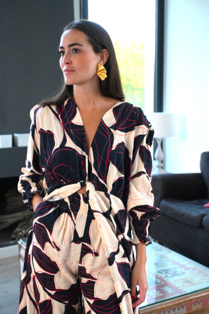 KIMONO  - VESTIDO MANUELA - FLOR MARINO