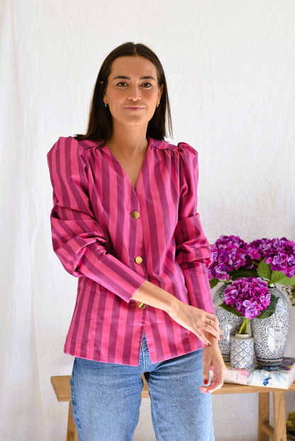 BLUSA FABIOLA - RAYAS ROSAS