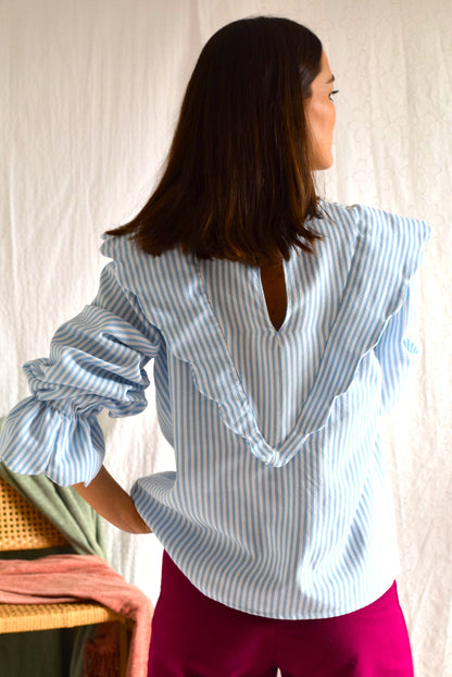 BLUSA LOLA - RAYAS AZUL