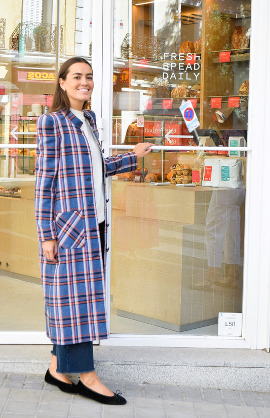 ABRIGO FILIPA - TARTAN AZUL -