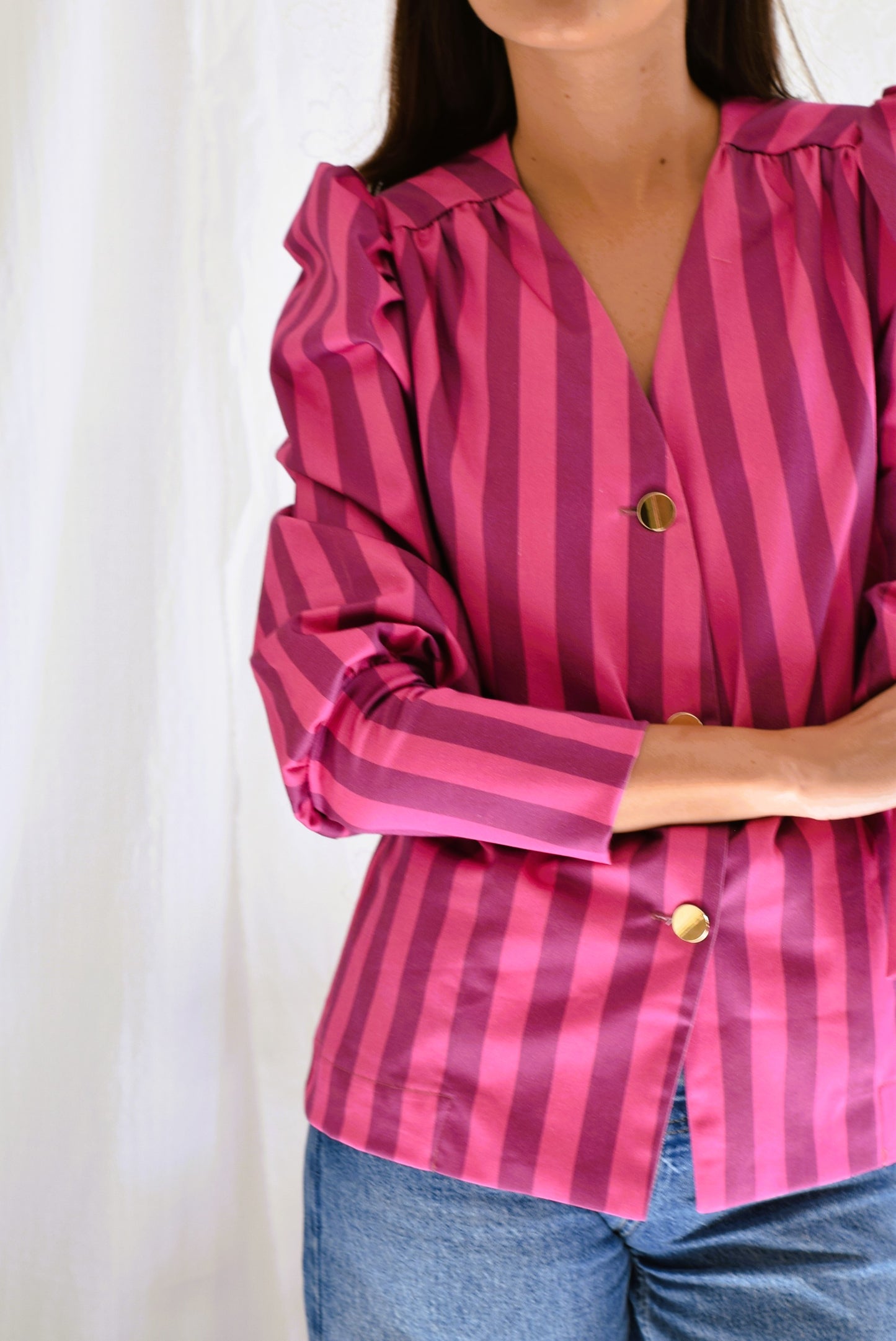 BLUSA FABIOLA - RAYAS ROSAS