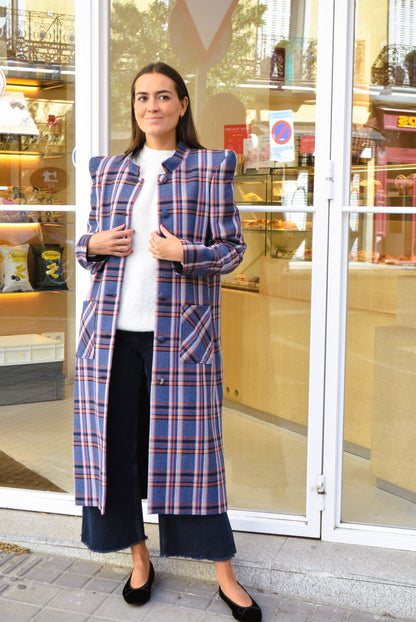 ABRIGO FILIPA - TARTAN AZUL -