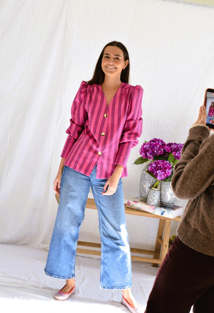 BLUSA FABIOLA - RAYAS ROSAS