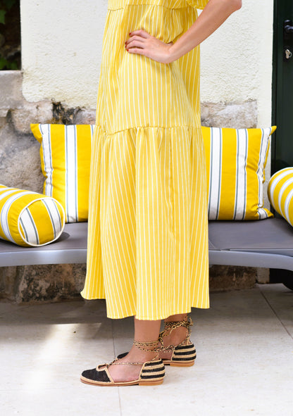 VESTIDO EMILIA - RAYAS AMARILLAS - PREORDER 10 JULIO