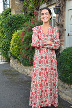 Load image into Gallery viewer, Vestido Largo con Flores Granates
