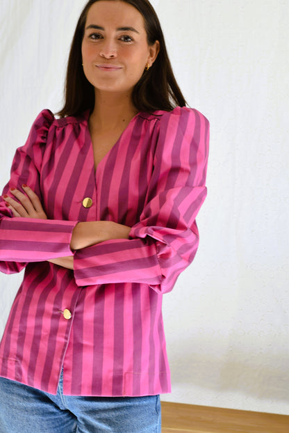 BLUSA FABIOLA - RAYAS ROSAS