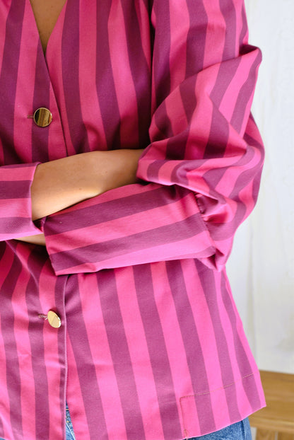 BLUSA FABIOLA - RAYAS ROSAS