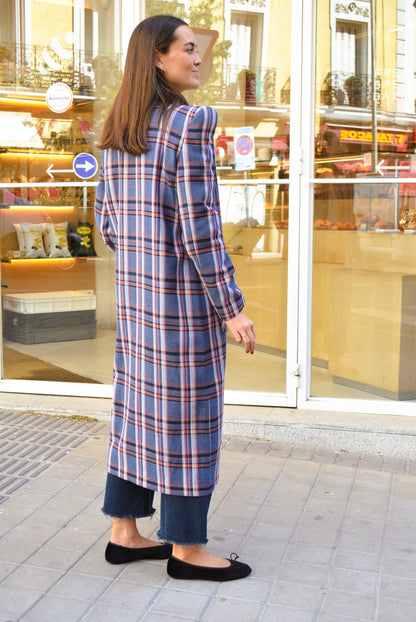 ABRIGO FILIPA - TARTAN AZUL -