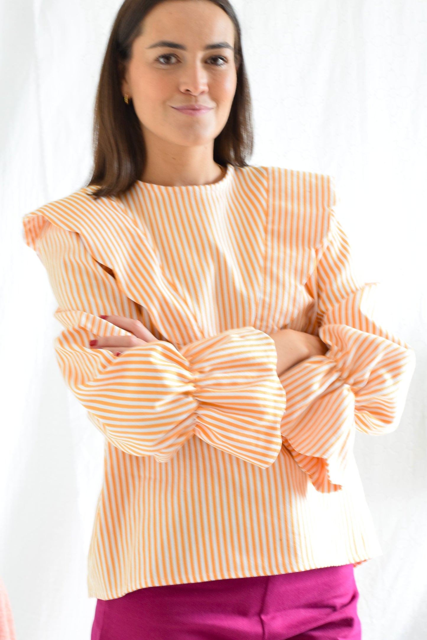 BLUSA LOLA - RAYAS SALMÓN