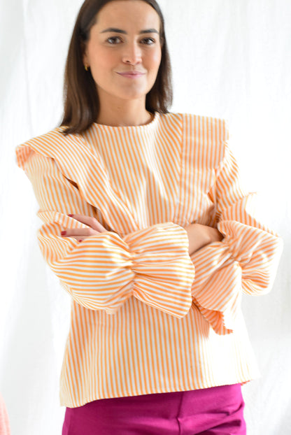 BLUSA LOLA - RAYAS SALMÓN