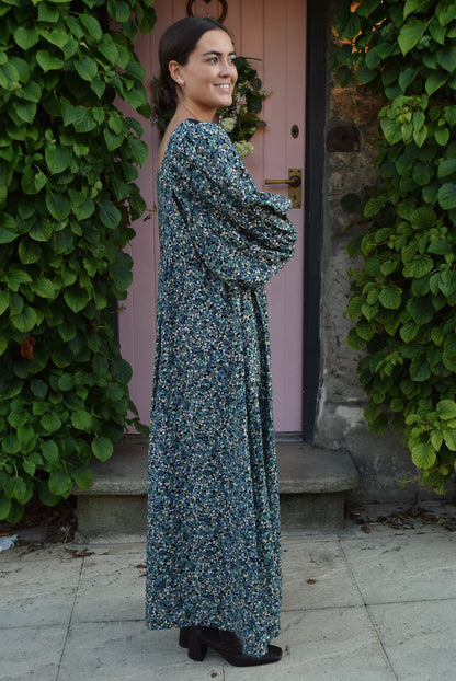 VESTIDO SIMONETA - FLORES AZUL  -