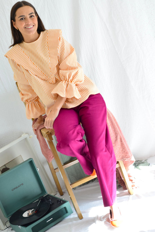 BLUSA LOLA - RAYAS SALMÓN