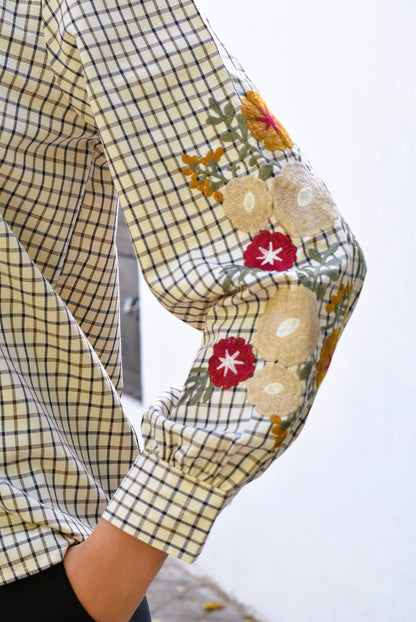 BLUSA BRUSELAS - BORDADA FLORES