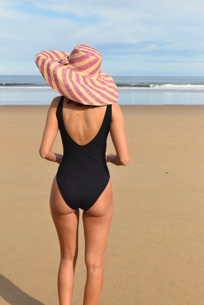 SWIMSUIT - HILDA - BLACK WITH WHITE -