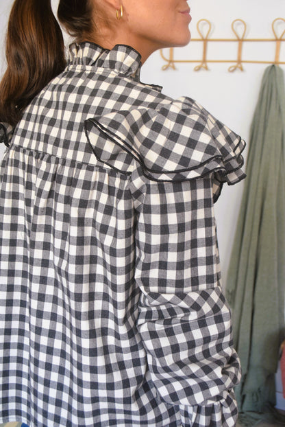 BLUSA OLIVIA - VICHY NEGRO