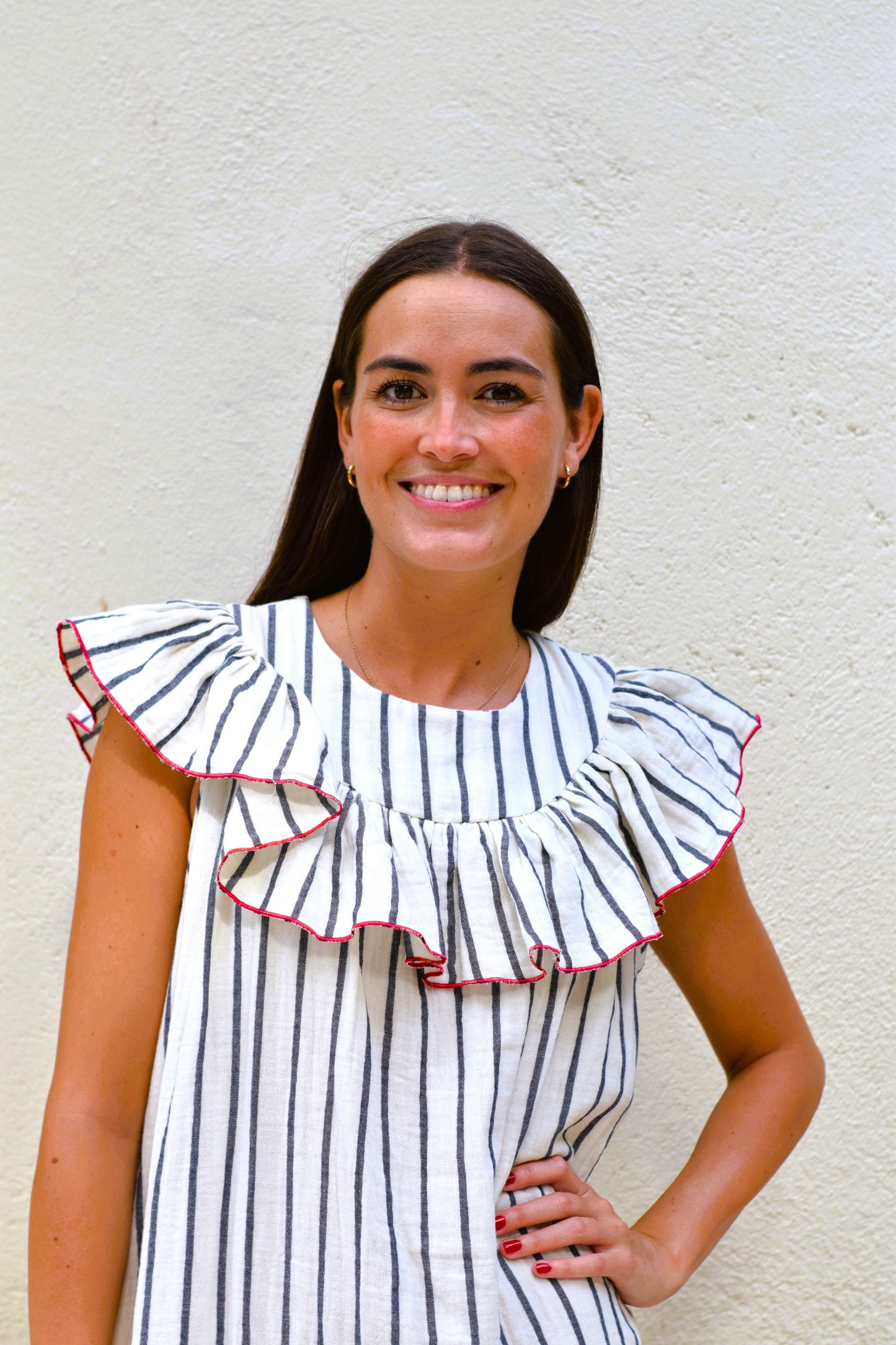 VESTIDO CONSTANZA - RAYAS MARINO - PREORDER 5 JULIO