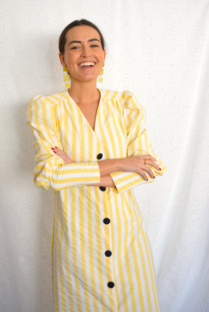 FABIOLA DRESS - YELLOW STRIPES -