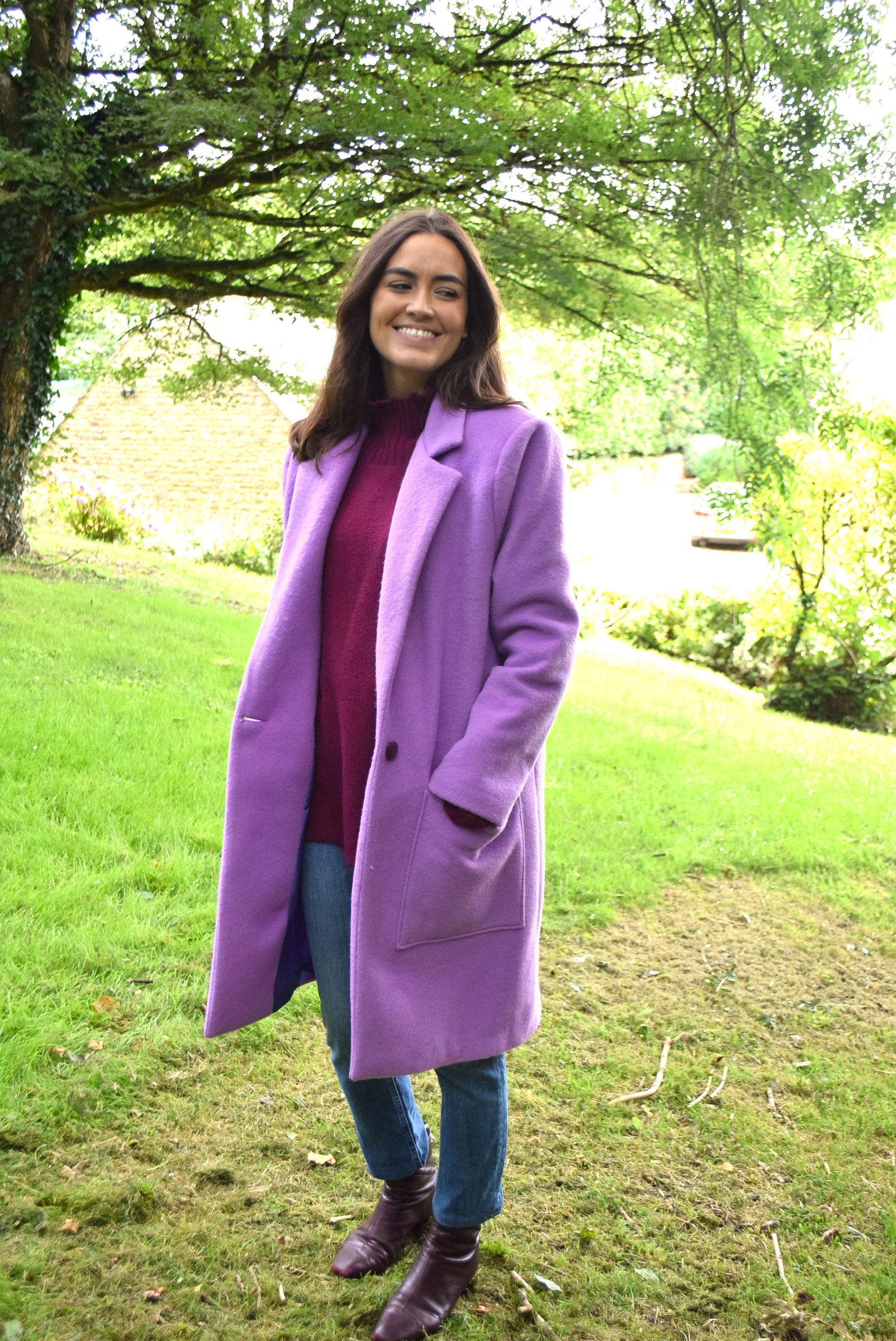 Abrigo Largo Morado Caterina