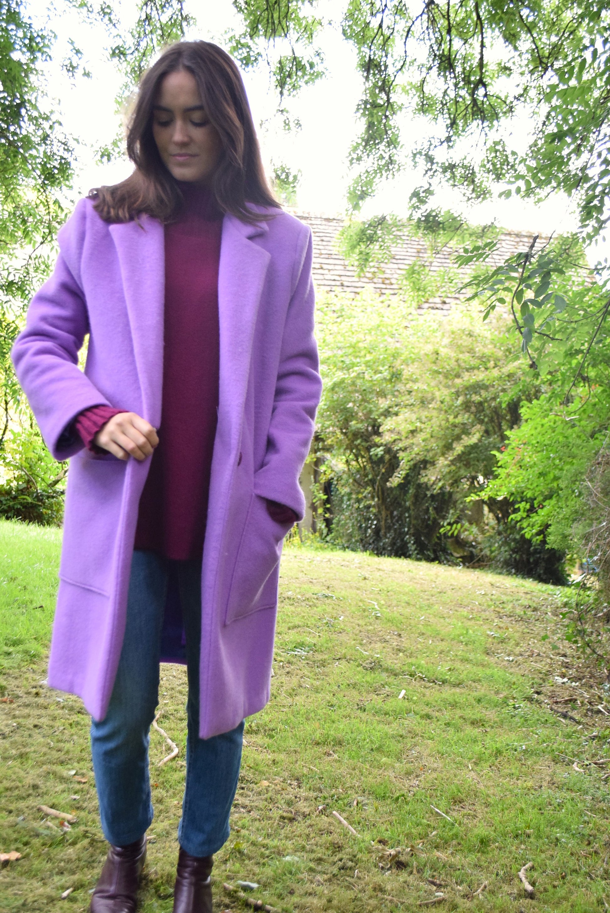 Abrigo Largo Morado Caterina