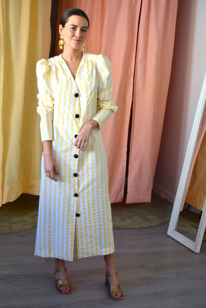 FABIOLA DRESS - YELLOW STRIPES -