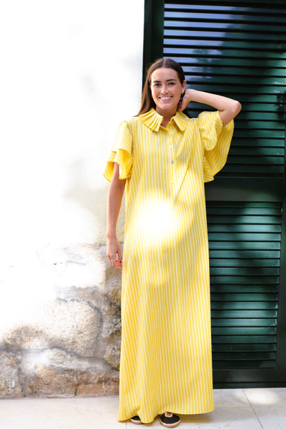 VESTIDO CATALINA - RAYAS AMARILLAS - PREORDER 10 JULIO