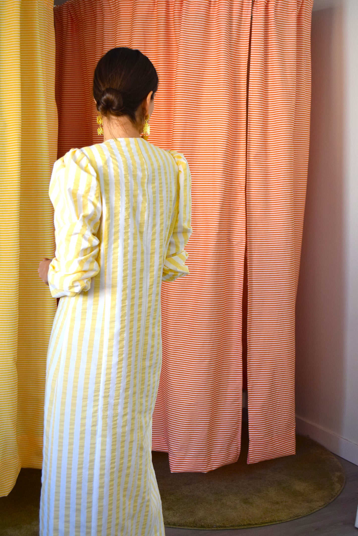 FABIOLA DRESS - YELLOW STRIPES -