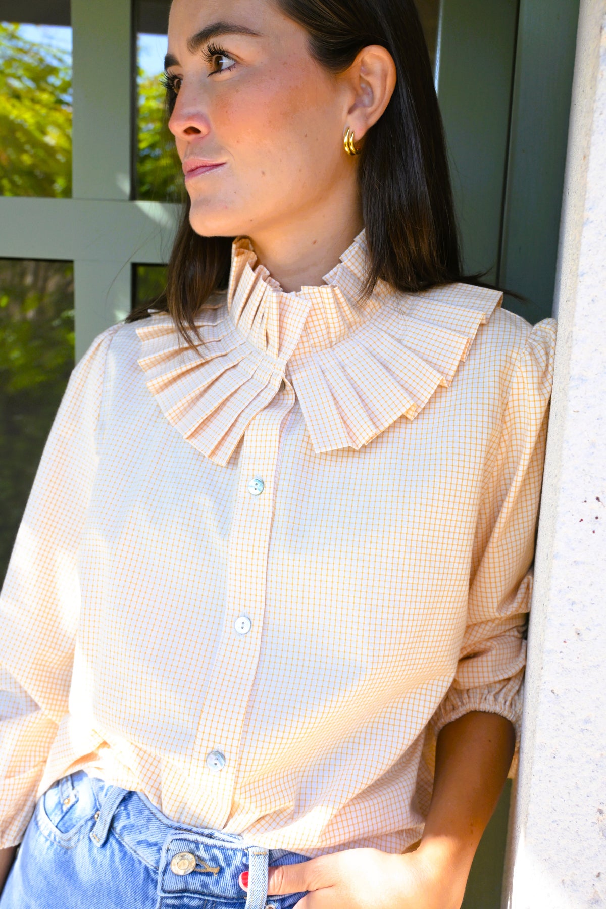 BLUSA TELMA - CUADRO AMARILLO