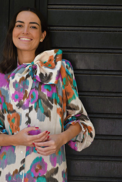 VESTIDO RAFAELA - IKAT FLORES -