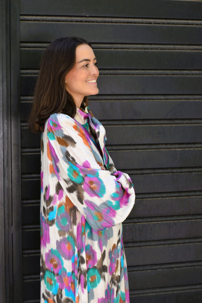 VESTIDO RAFAELA - IKAT FLORES -