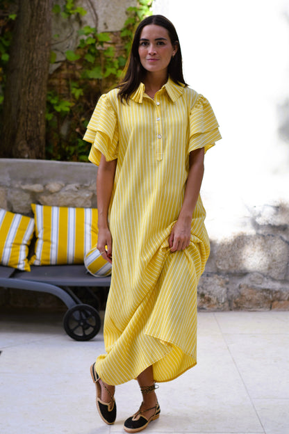VESTIDO CATALINA - RAYAS AMARILLAS - PREORDER 10 JULIO