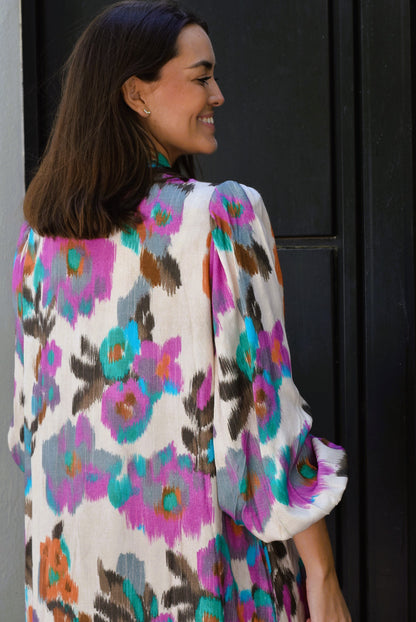 VESTIDO RAFAELA - IKAT FLORES -