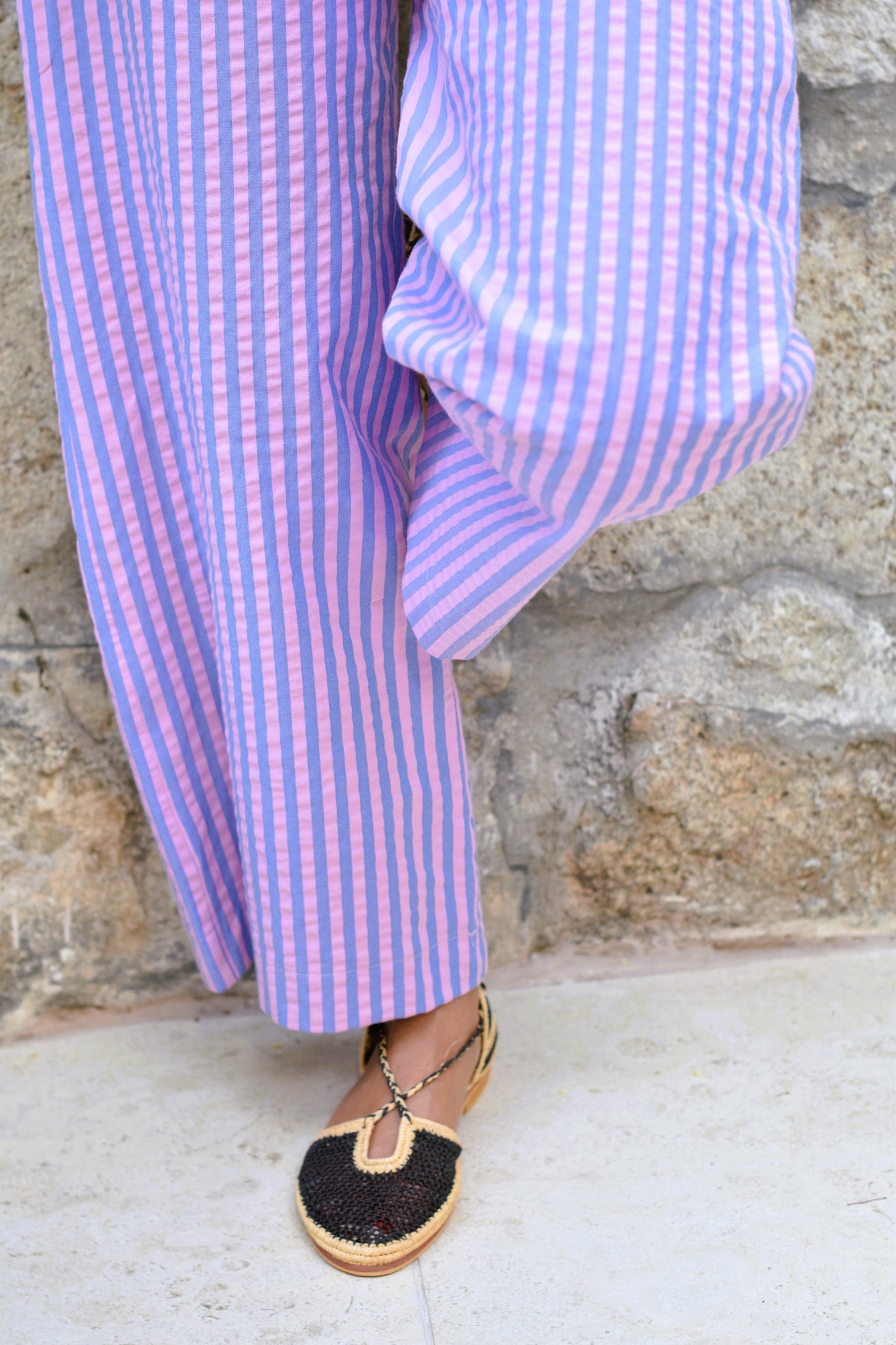PANTALONES SOL -  RAYAS AZUL Y ROSA