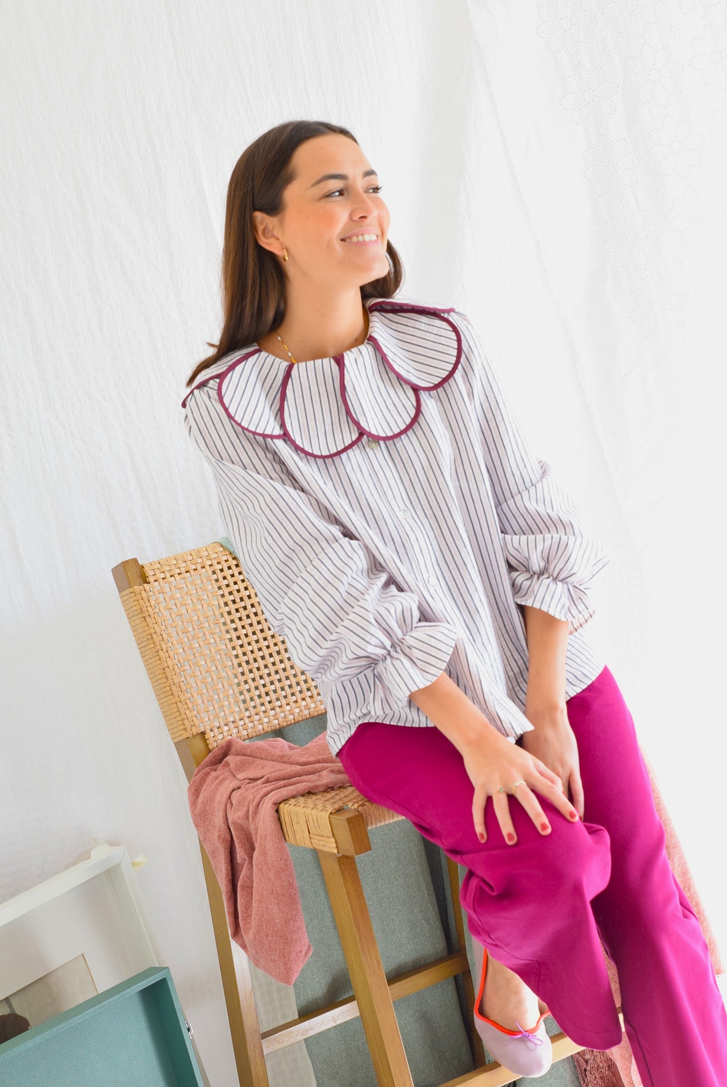 BLUSA PIA - RAYAS MARINO - PREORDER 28 FEBRERO