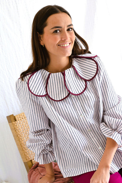 BLUSA PIA - RAYAS MARINO - PREORDER 28 FEBRERO