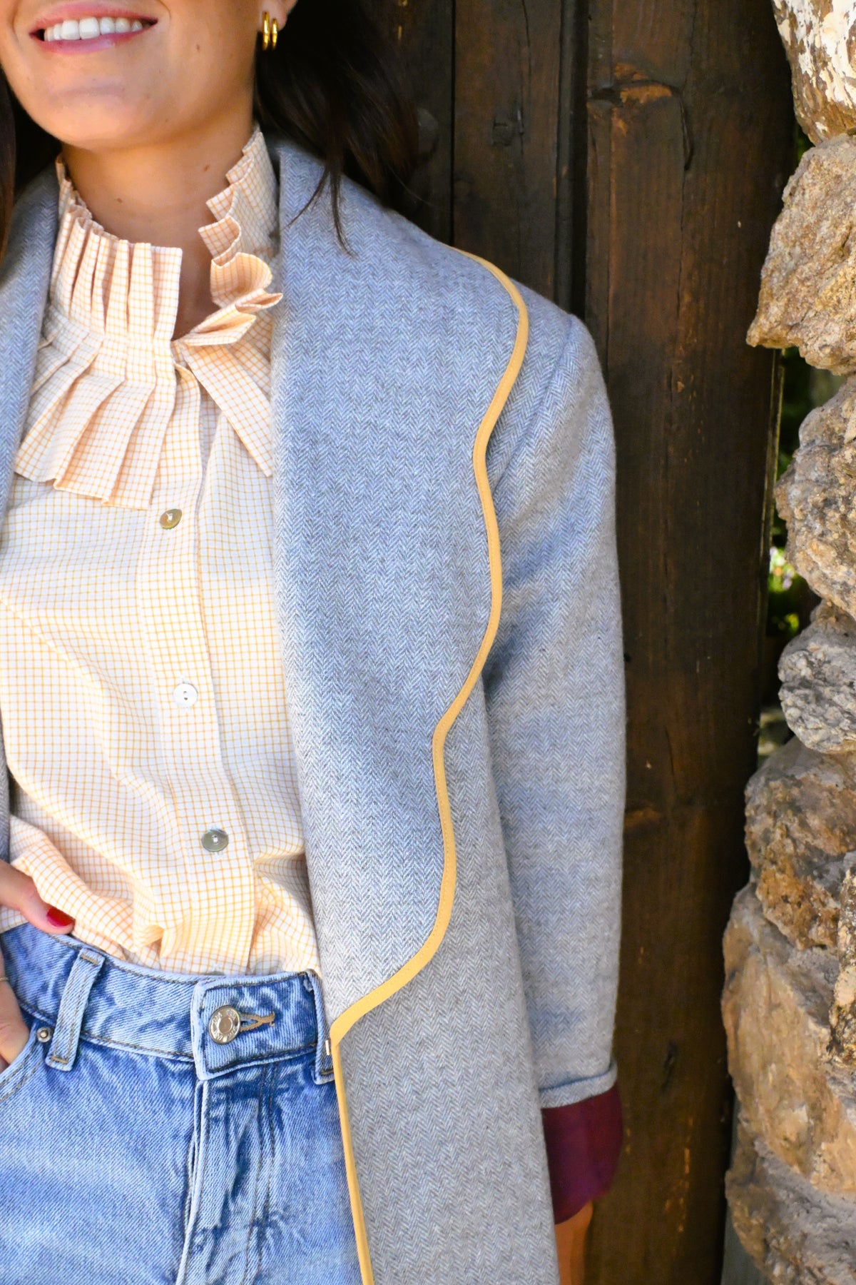 CHAQUETA NICOLETTA - ESPIGA GRIS - PREORDER 14 DE OCTUBRE