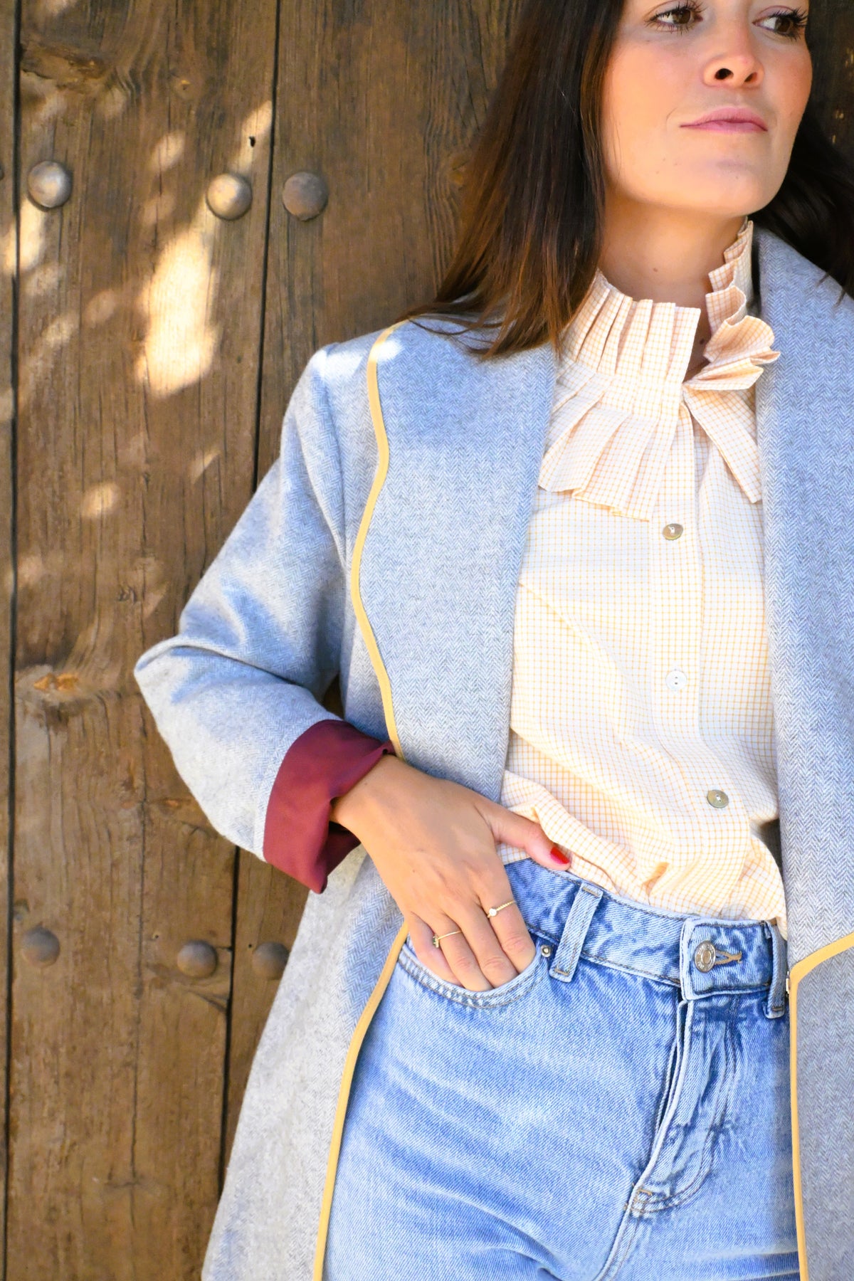 CHAQUETA NICOLETTA - ESPIGA GRIS - PREORDER 14 DE OCTUBRE