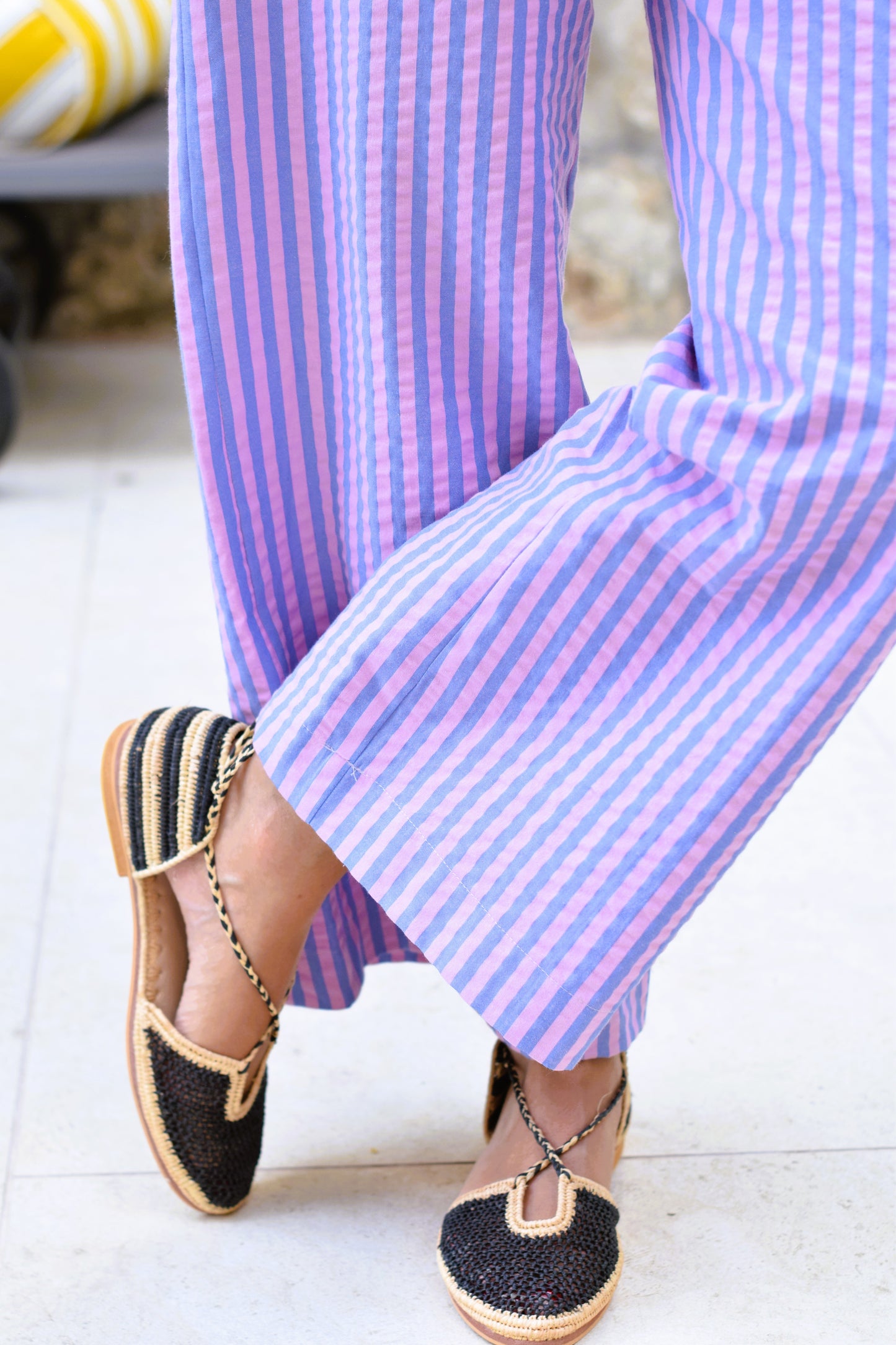 PANTALONES SOL -  RAYAS AZUL Y ROSA