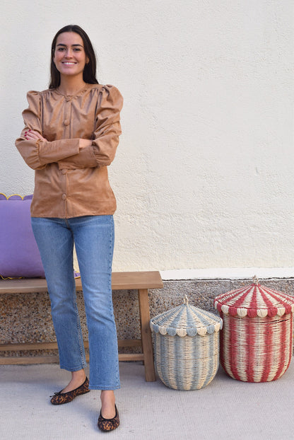 BLUSA FABIOLA CERRADA - ANTELINA TOPO -