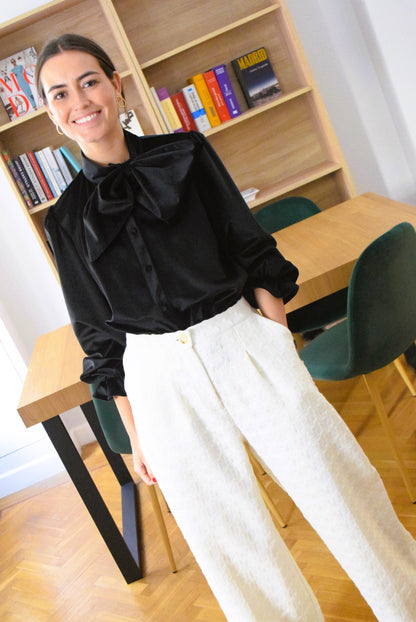 BLUSA RAFAELA - TERCIOPELO NEGRO -