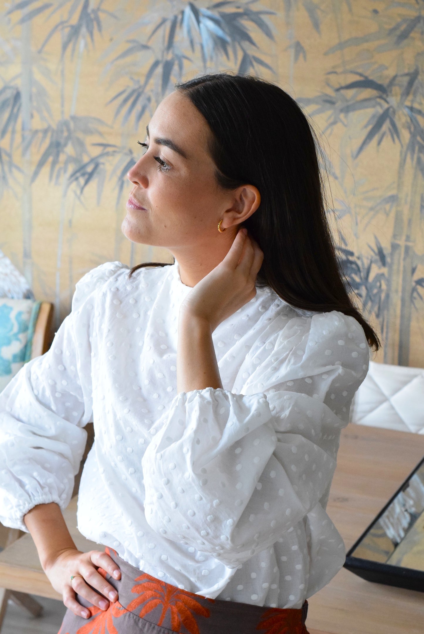 BLUSA MICAELA - PLUMETI BLANCA - PREORDER 7 SEPTIEMBRE