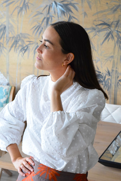 BLUSA MICAELA - PLUMETI BLANCA - PREORDER 7 SEPTIEMBRE