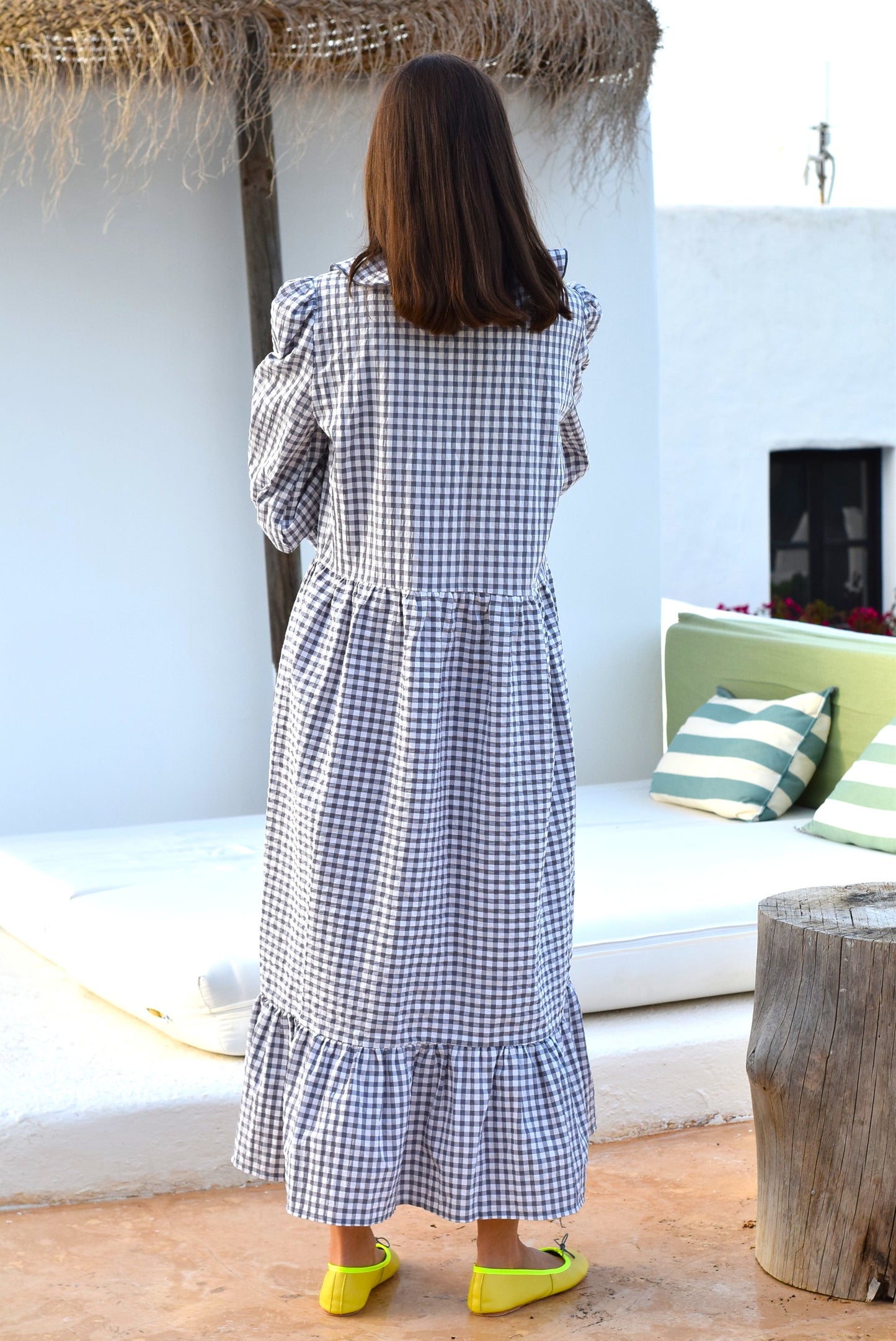 VESTIDO PÍA - VICHY GRIS - PREORDER 22 DE MAYO